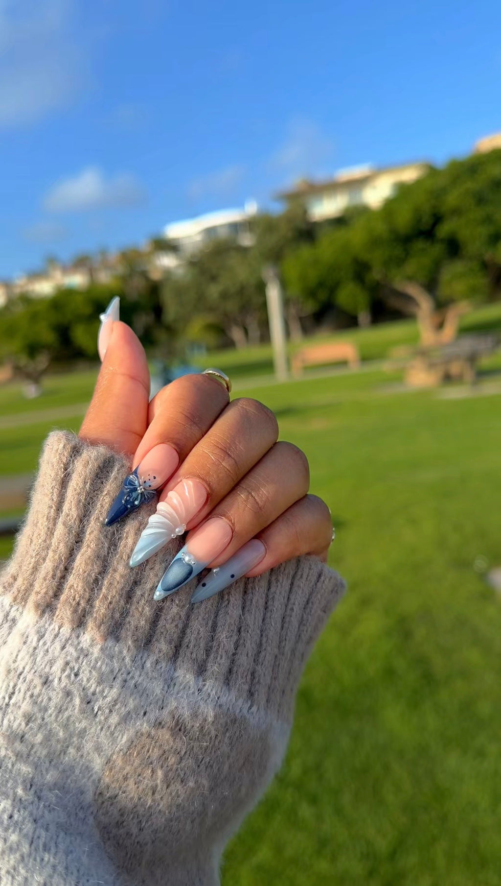 blue stiletto